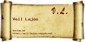 Veil Lajos névjegykártya